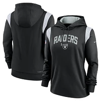 Women's Nike Black Las Vegas Raiders Sideline Stack Performance Pullover Hoodie