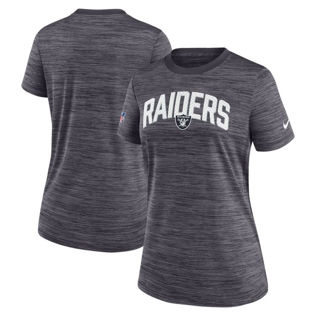 T-shirt Nike Las Vegas Raiders Sideline Velocity Lockup Performance pour femme - Noir