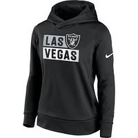 Women's Nike Black Las Vegas Raiders Stacked Performance Pullover Hoodie