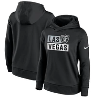 Sweat à capuche Stacked Performance des Las Vegas Raiders de Nike pour femme, noir