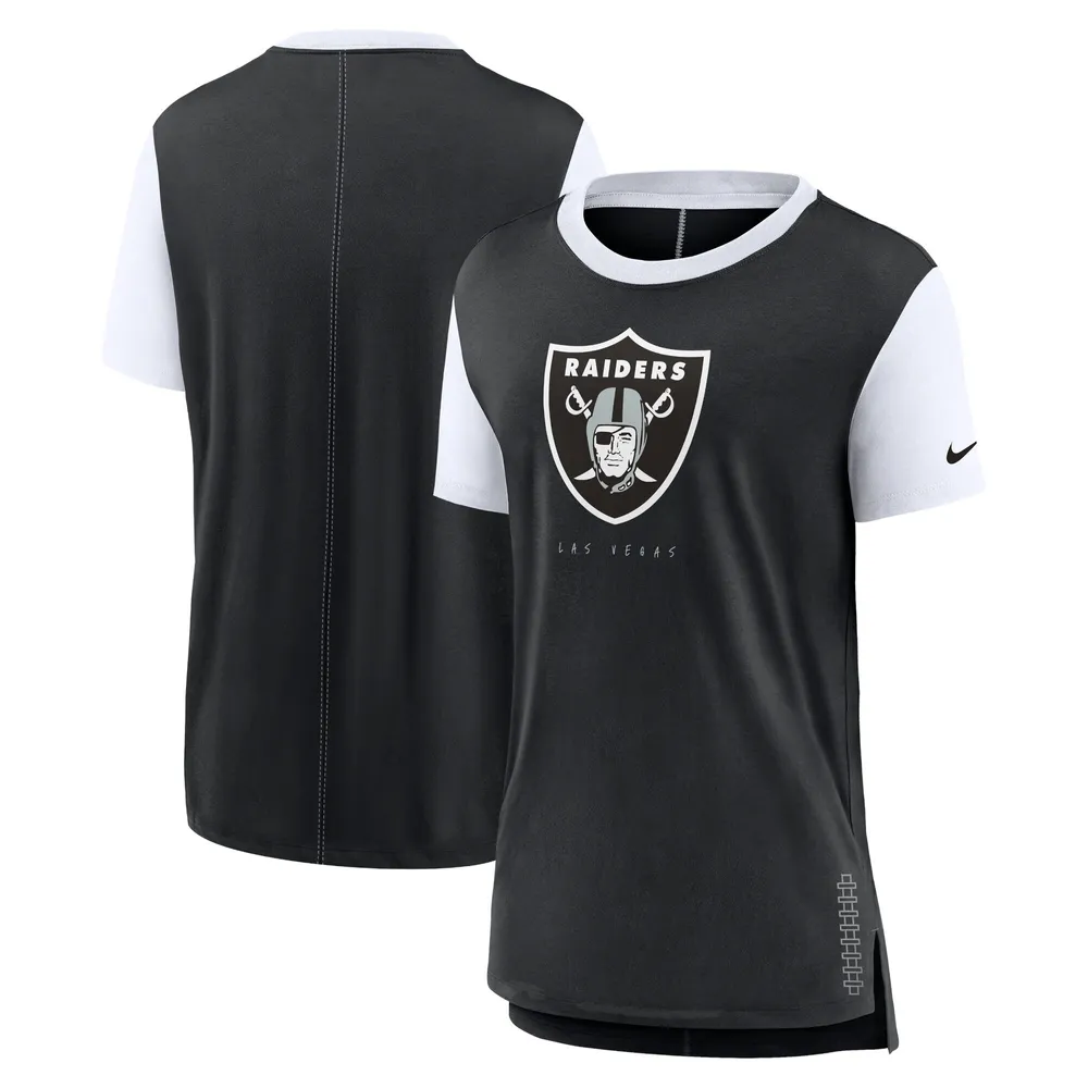 Women's Fanatics Branded Black Las Vegas Raiders Logo Team Lockup V-Neck T-Shirt Size: Large