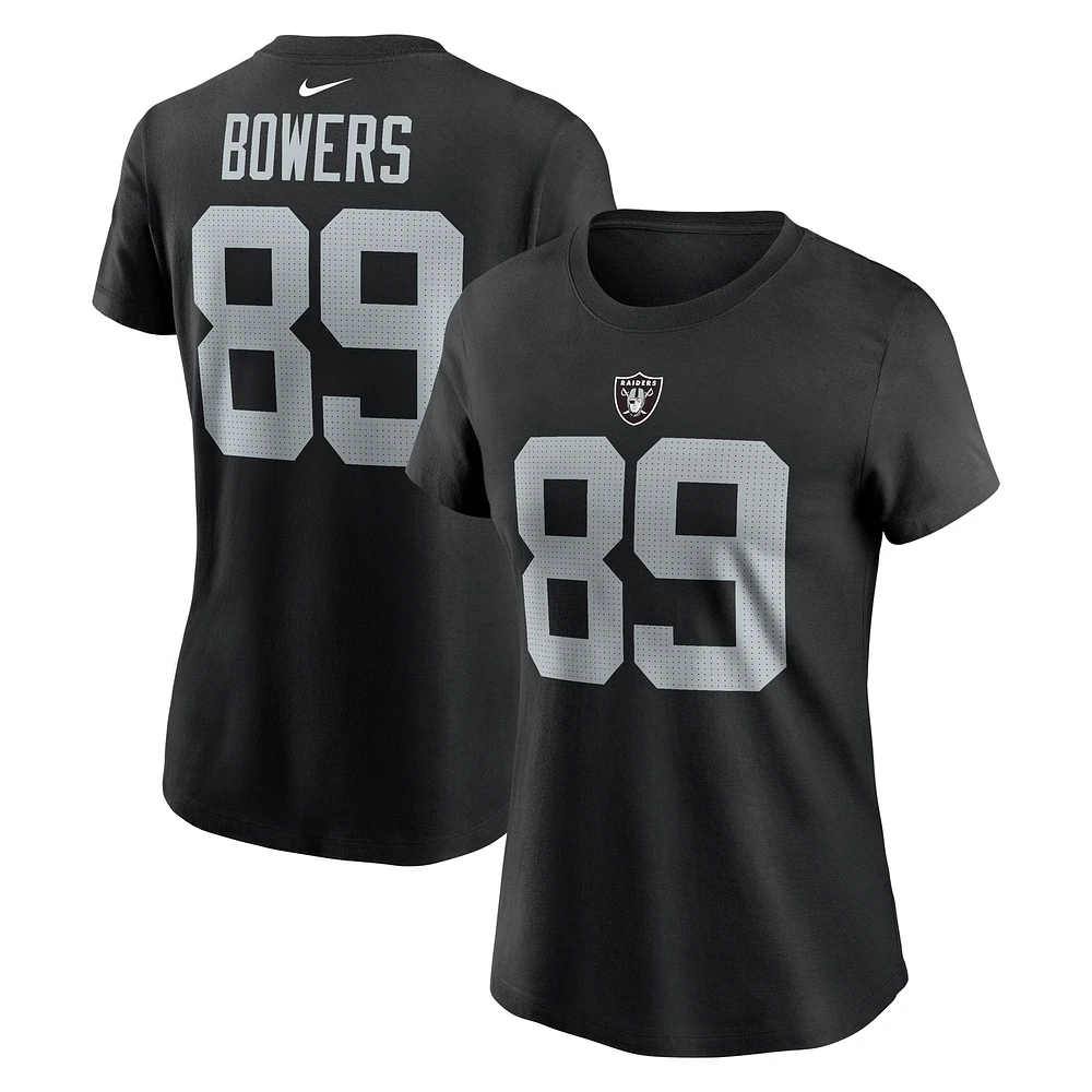 Women's Nike Brock Bowers Black Las Vegas Raiders  Player Name & Number T-Shirt