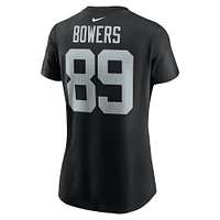 Women's Nike Brock Bowers Black Las Vegas Raiders  Player Name & Number T-Shirt