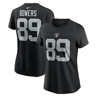 Women's Nike Brock Bowers Black Las Vegas Raiders  Player Name & Number T-Shirt