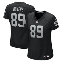 Maillot de match Nike Brock Bowers noir pour femme des Las Vegas Raiders