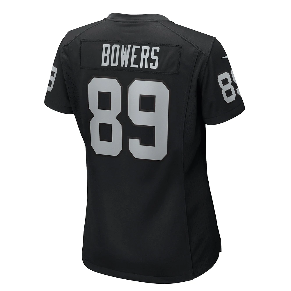 Maillot de match Nike Brock Bowers noir pour femme des Las Vegas Raiders
