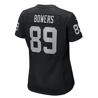 Maillot de match Nike Brock Bowers noir pour femme des Las Vegas Raiders