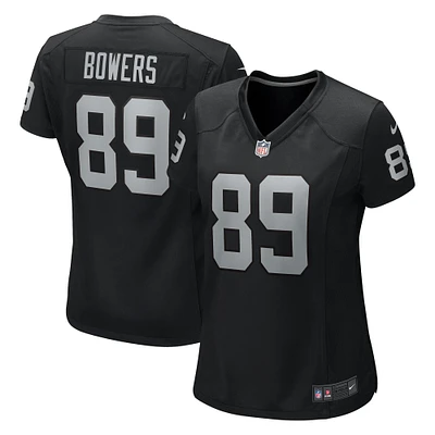 Maillot de match Nike Brock Bowers noir pour femme des Las Vegas Raiders