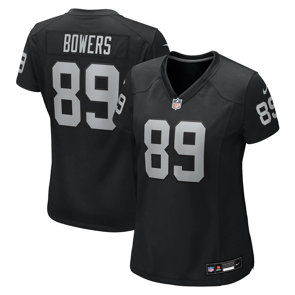 Maillot de match Nike Brock Bowers noir pour femme des Las Vegas Raiders