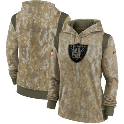 Women's Nike Camo Las Vegas Raiders 2021 Salute To Service - Therma Performance Pullover Hoodie