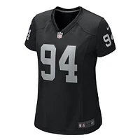 Maillot de match Nike Christian Wilkins noir pour femme des Las Vegas Raiders