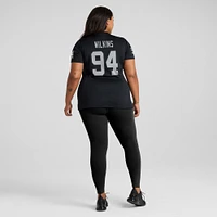 Maillot de match Nike Christian Wilkins noir pour femme des Las Vegas Raiders