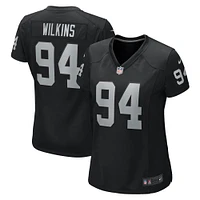 Maillot de match Nike Christian Wilkins noir pour femme des Las Vegas Raiders