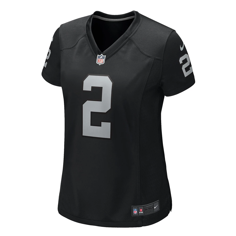 Maillot de match Nike Daniel Carlson noir pour femme des Las Vegas Raiders