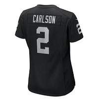 Maillot de match Nike Daniel Carlson noir pour femme des Las Vegas Raiders