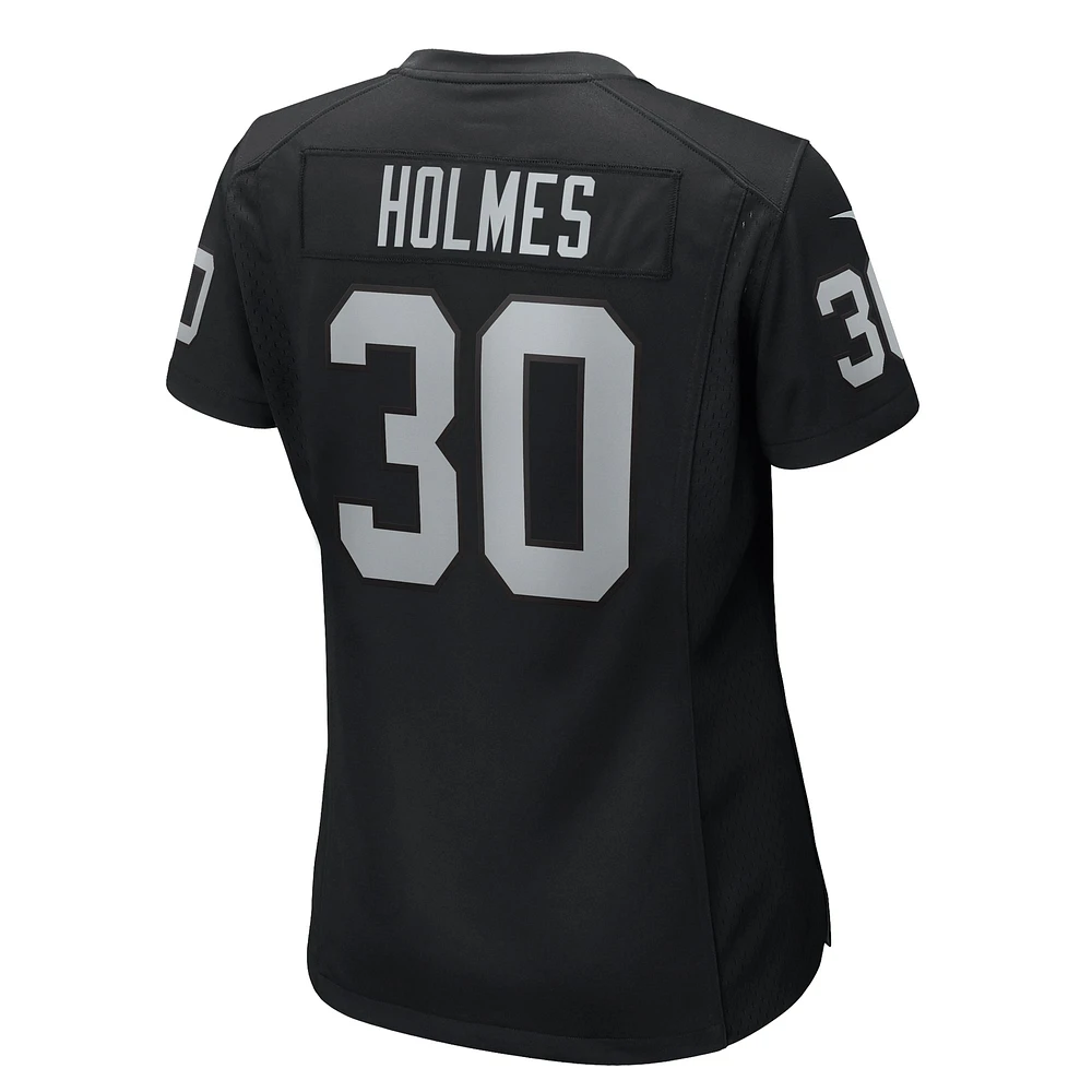 Maillot de match Nike Darnay Holmes pour femme, noir, Las Vegas Raiders