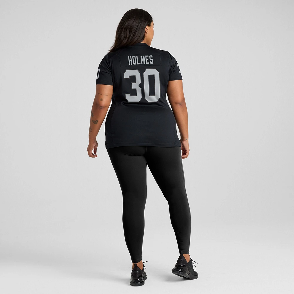 Maillot de match Nike Darnay Holmes pour femme, noir, Las Vegas Raiders