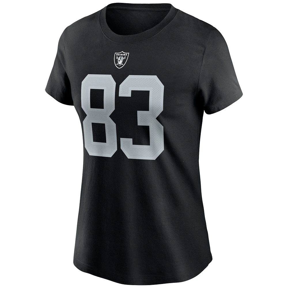 T-shirt avec nom et numéro Nike Darren Waller pour femmes, noir, Las Vegas Raiders