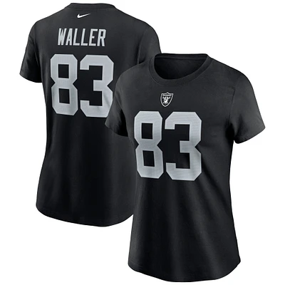 T-shirt avec nom et numéro Nike Darren Waller pour femmes, noir, Las Vegas Raiders