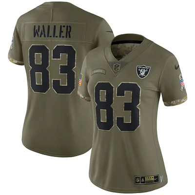 Maillot Nike Darren Waller pour femme Las Vegas Raiders Salute To Service Limited Olive