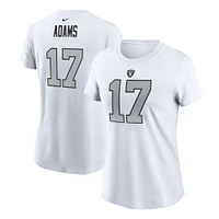 T-shirt Nike Davante Adams pour femme, blanc, nom et numéro du joueur des Las Vegas Raiders