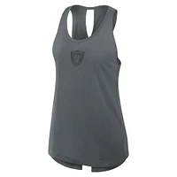 Women's Nike Gray Las Vegas Raiders Glory Crisscross Performance Tank Top
