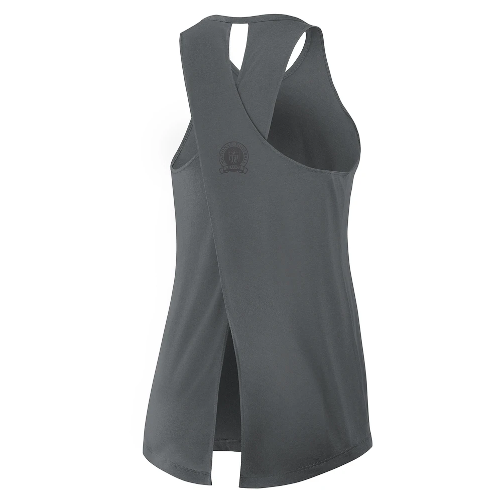 Women's Nike Gray Las Vegas Raiders Glory Crisscross Performance Tank Top