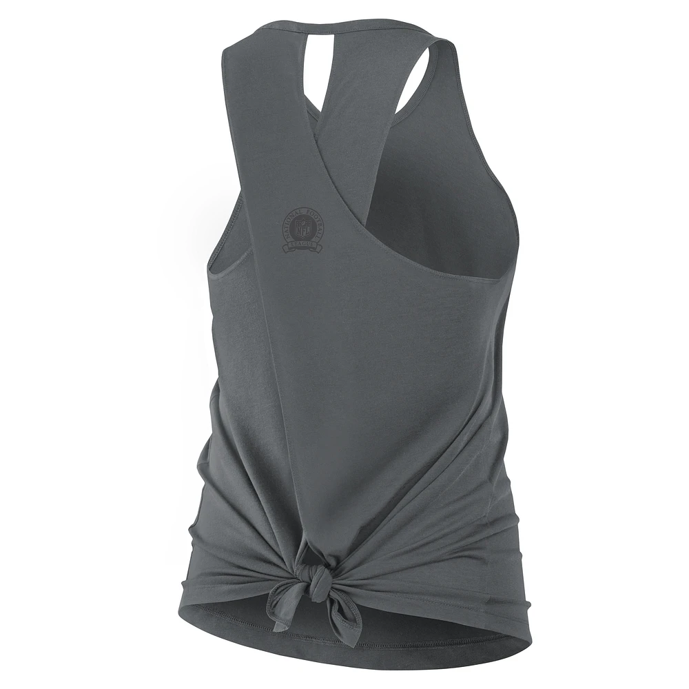 Women's Nike Gray Las Vegas Raiders Glory Crisscross Performance Tank Top