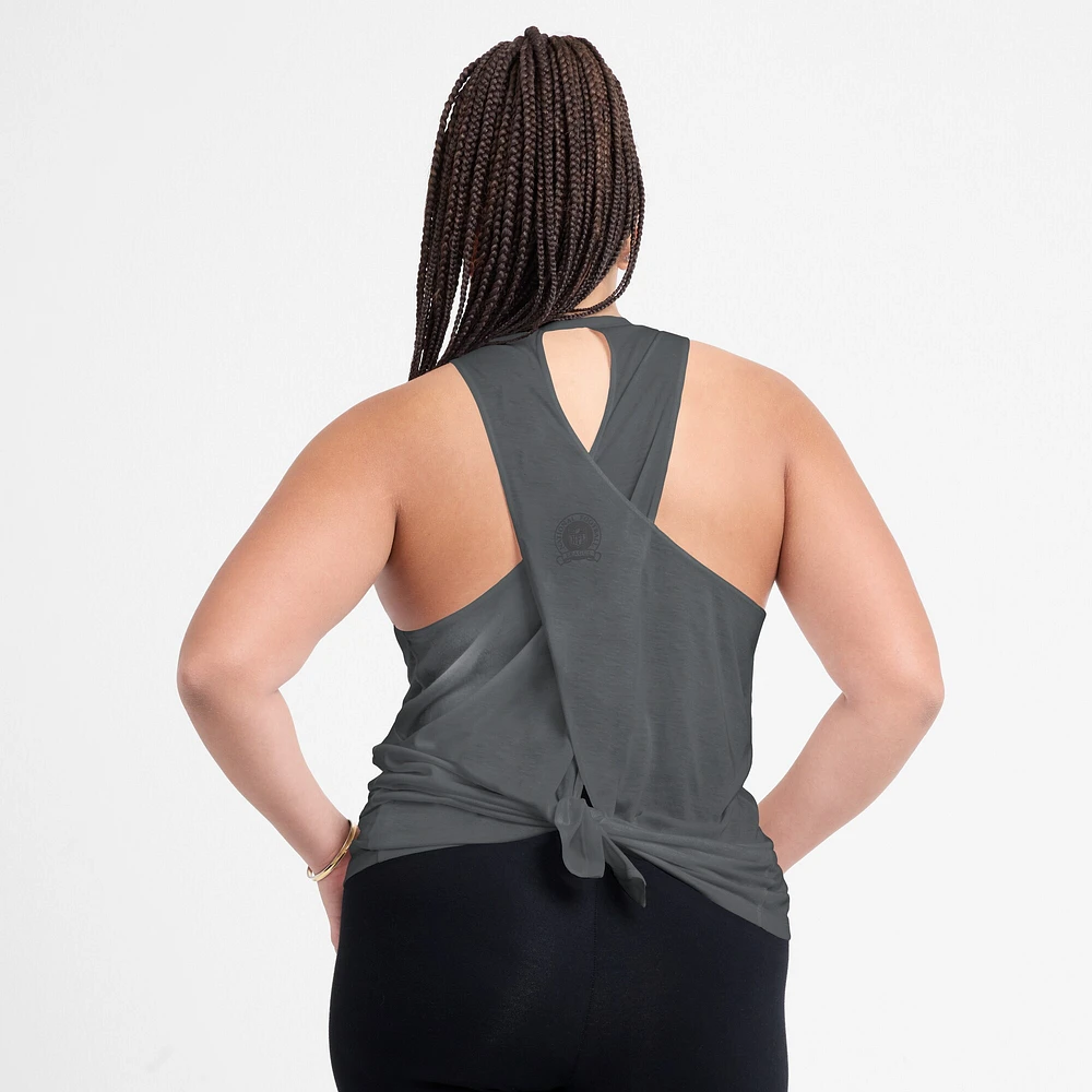 Women's Nike Gray Las Vegas Raiders Glory Crisscross Performance Tank Top