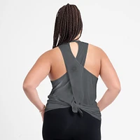 Women's Nike Gray Las Vegas Raiders Glory Crisscross Performance Tank Top