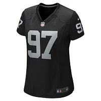 Maillot de jeu d'équipe Nike Janarius Robinson noir pour femme des Las Vegas Raiders