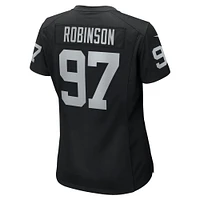 Maillot de jeu d'équipe Nike Janarius Robinson noir pour femme des Las Vegas Raiders