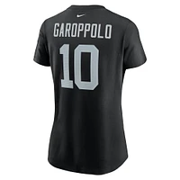 T-shirt Nike Jimmy Garoppolo pour femme, noir, nom et numéro du joueur des Las Vegas Raiders