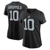 T-shirt Nike Jimmy Garoppolo pour femme, noir, nom et numéro du joueur des Las Vegas Raiders