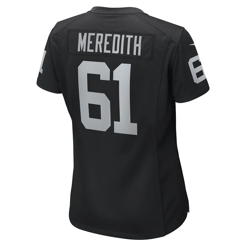 Maillot de joueur jeu Nike Jordan Meredith pour femmes, noir, Las Vegas Raiders