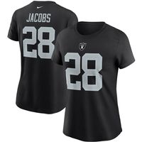 Women's Nike Josh Jacobs Black Las Vegas Raiders Name & Number T-Shirt