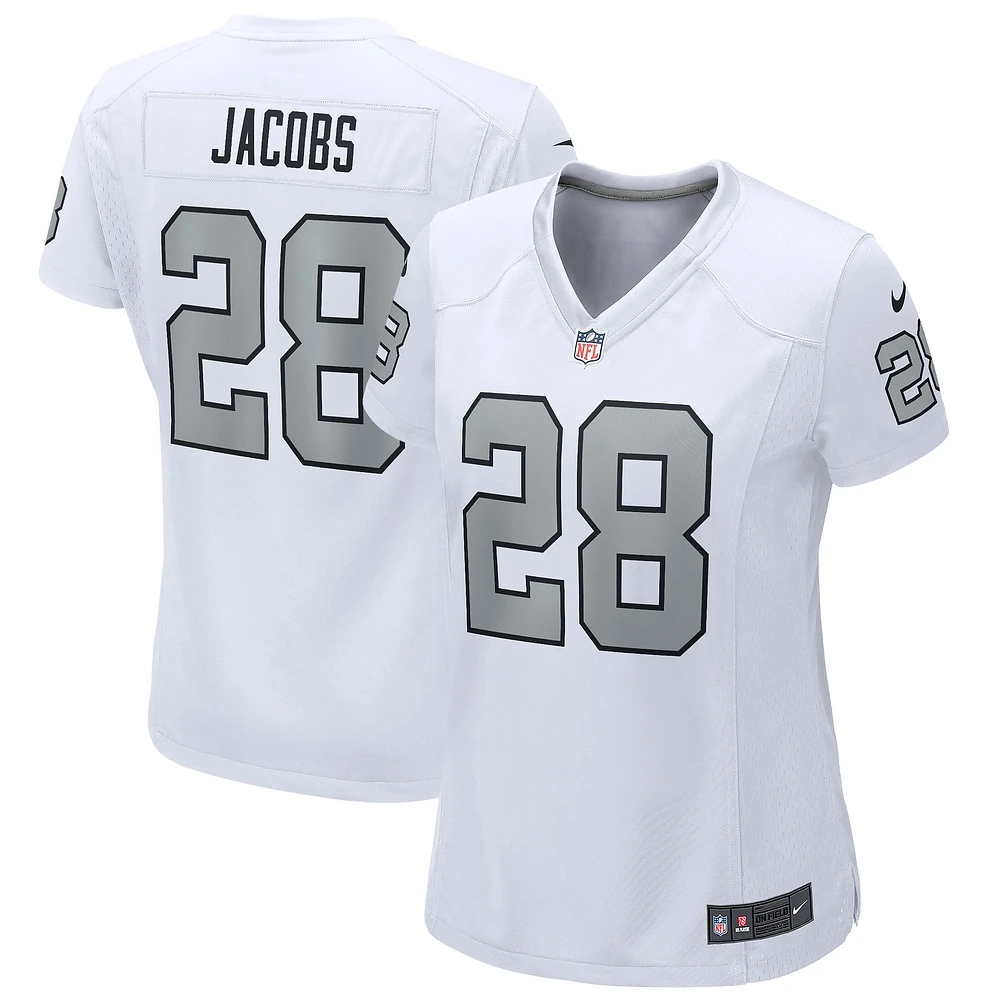 Maillot de joueur jeu alternatif Nike Josh Jacobs pour femme des Las Vegas Raiders blanc