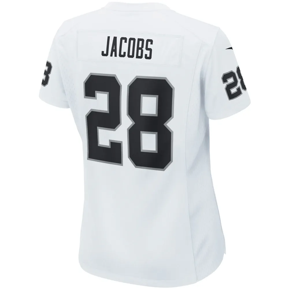 Maillot Nike Josh Jacobs pour femme, blanc, Las Vegas Raiders, joueur de l'équipe jeu