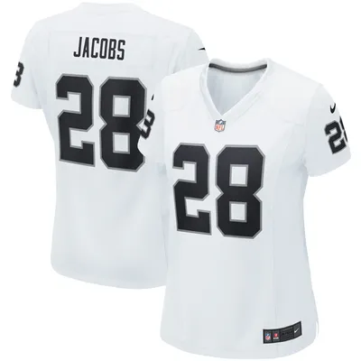 Maillot Nike Josh Jacobs pour femme, blanc, Las Vegas Raiders, joueur de l'équipe jeu