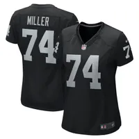 Maillot de match Nike Kolton Miller noir Las Vegas Raiders pour femme