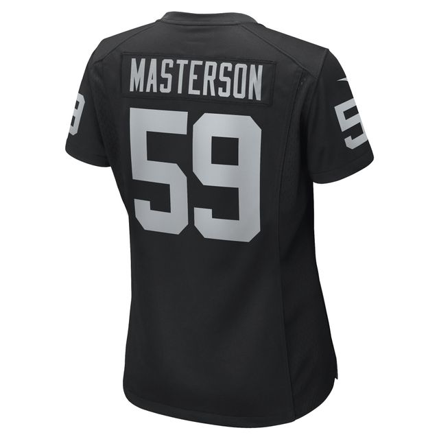 Maillot Nike Luke Masterson pour femme, noir, joueur de jeu des Las Vegas Raiders