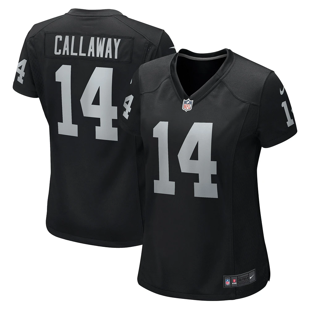 Maillot de jeu d'équipe Nike Marquez Callaway pour femme, noir, Las Vegas Raiders