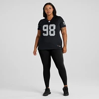 Maillot Nike Maxx Crosby pour femme, noir, Las Vegas Raiders