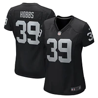 Maillot de match Nike Nate Hobbs Las Vegas Raiders noir pour femme