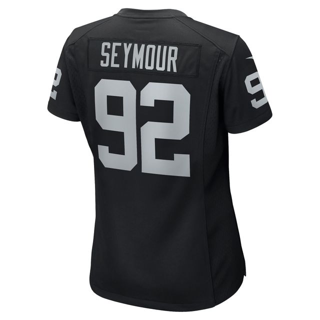 Maillot de match joueur retraité Nike Richard Seymour pour femme, noir, Las Vegas Raiders