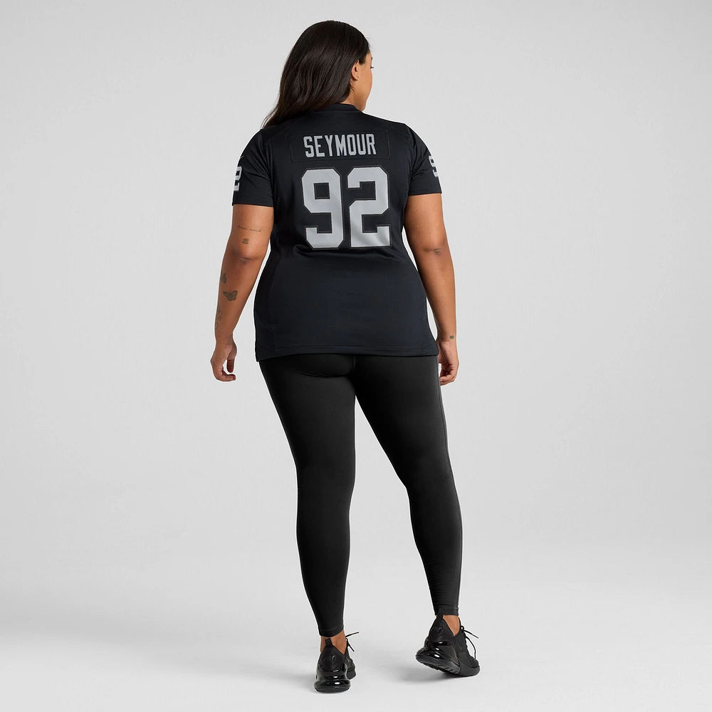 Maillot de match joueur retraité Nike Richard Seymour pour femme, noir, Las Vegas Raiders