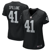 Maillot de joueur jeu Nike Robert Spillane pour femmes, noir, Las Vegas Raiders