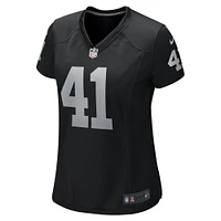 Maillot de joueur jeu Nike Robert Spillane pour femmes, noir, Las Vegas Raiders