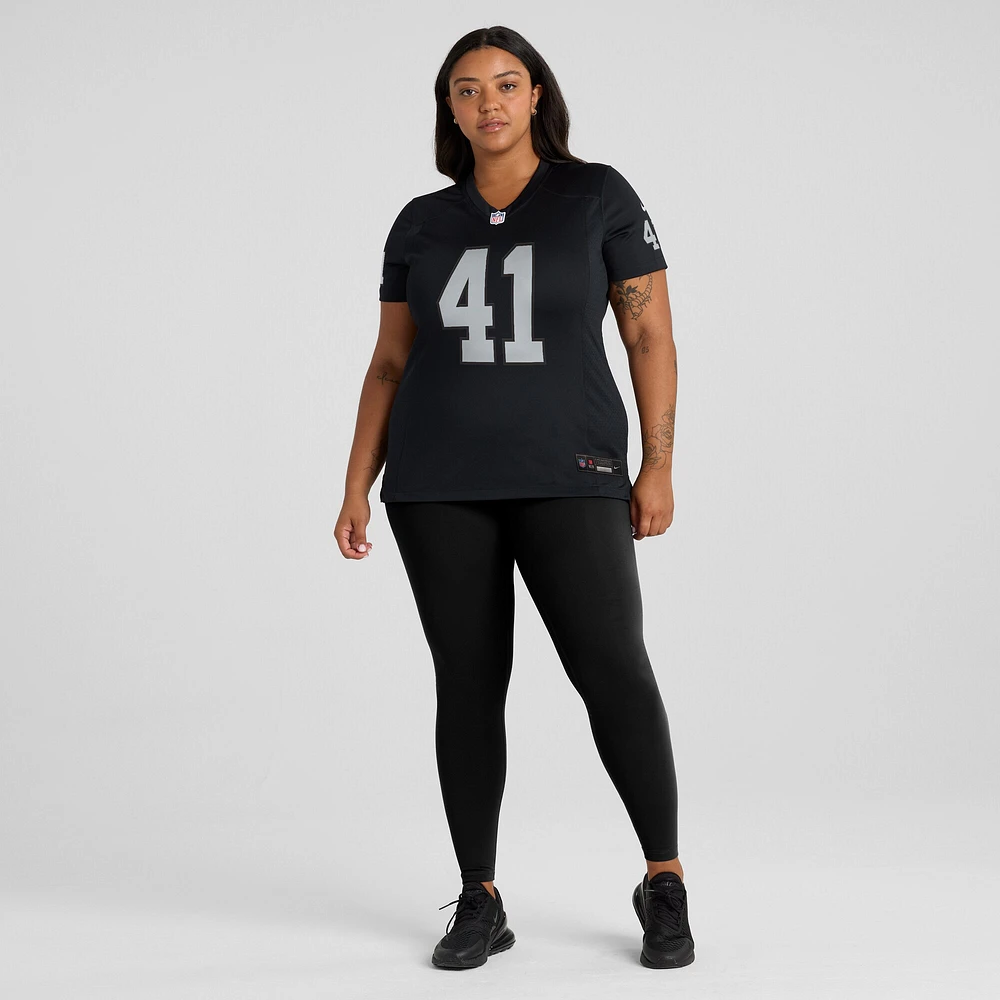 Women's Nike Robert Spillane Black Las Vegas Raiders Game Player Jersey