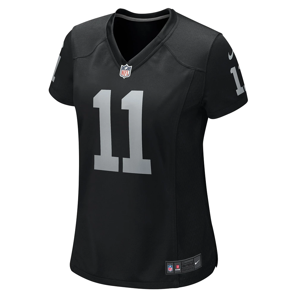 Maillot de jeu d'équipe Nike Tre Tucker noir Las Vegas Raiders pour femme